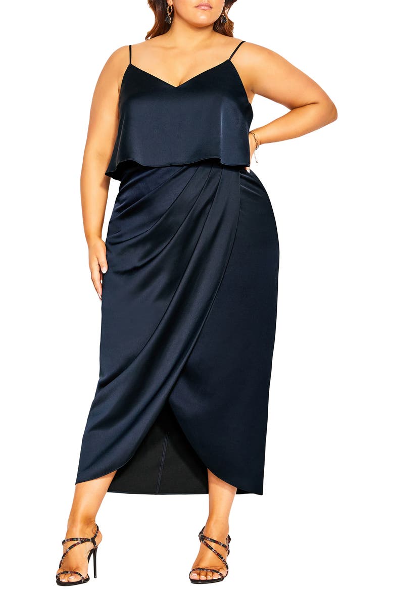 Baby Frill Midi Dress, Main, color, NAVY
