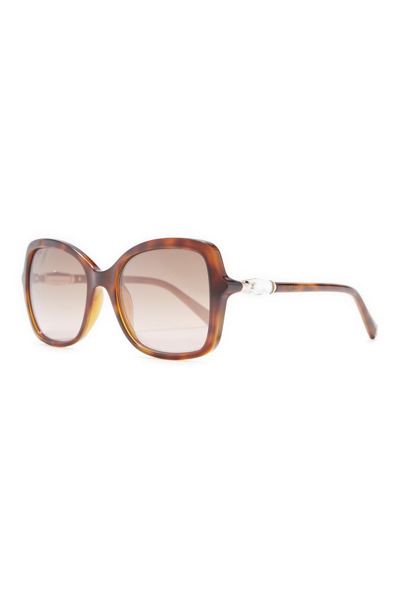 54mm Geometric Sunglasses, Alternate, color, DARK HAVANA / BROWN MIRROR