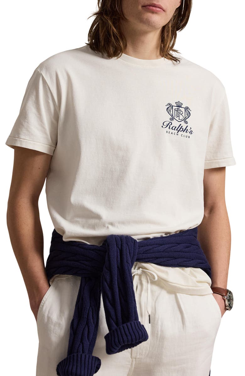 Polo Ralph Lauren Classic Fit Beach Club Cotton Graphic T-Shirt, Main, color, Deckwash White