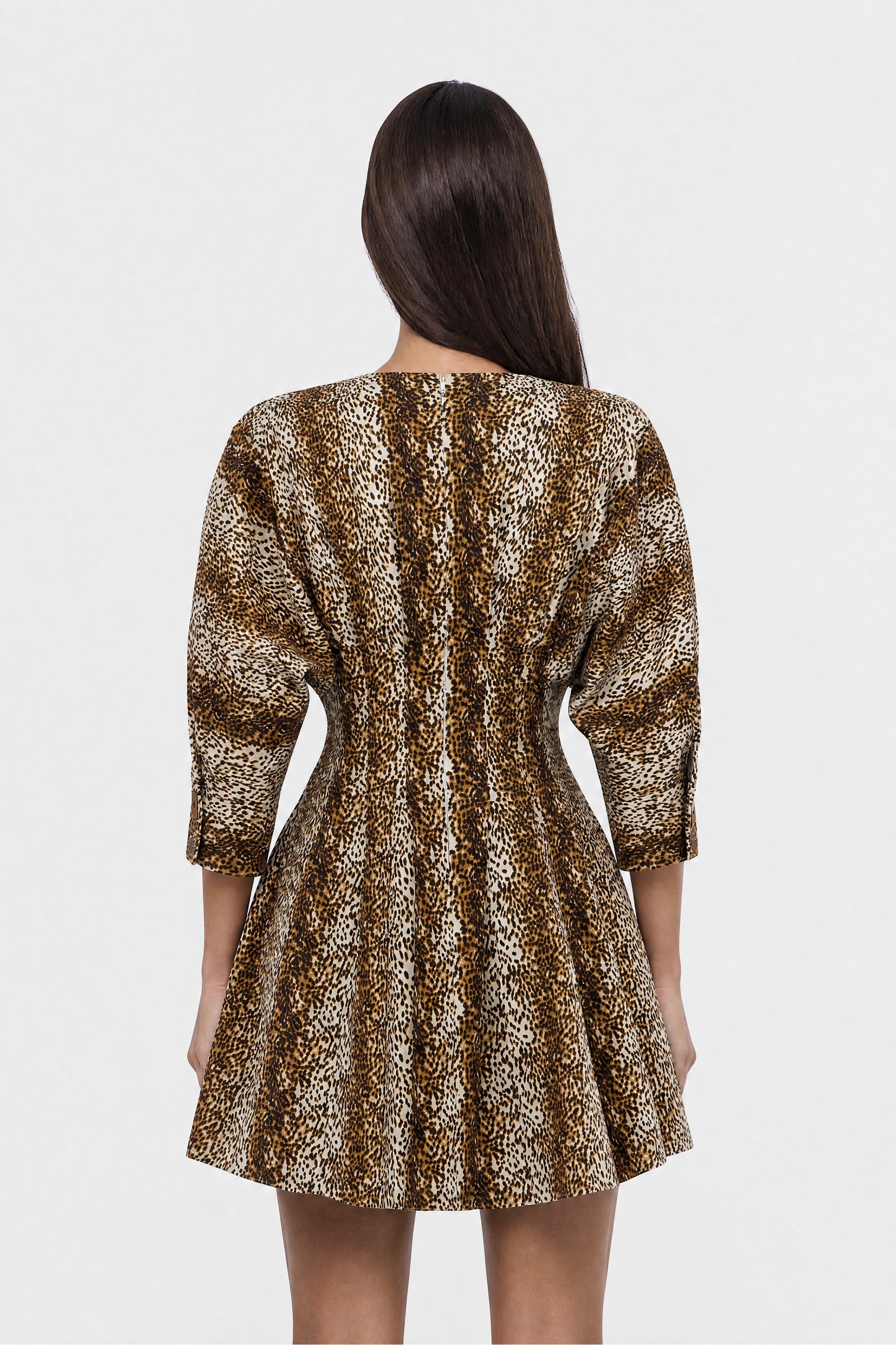 Nocturne Leopard Print Pleated Mini Dress (Women) | Nordstrom