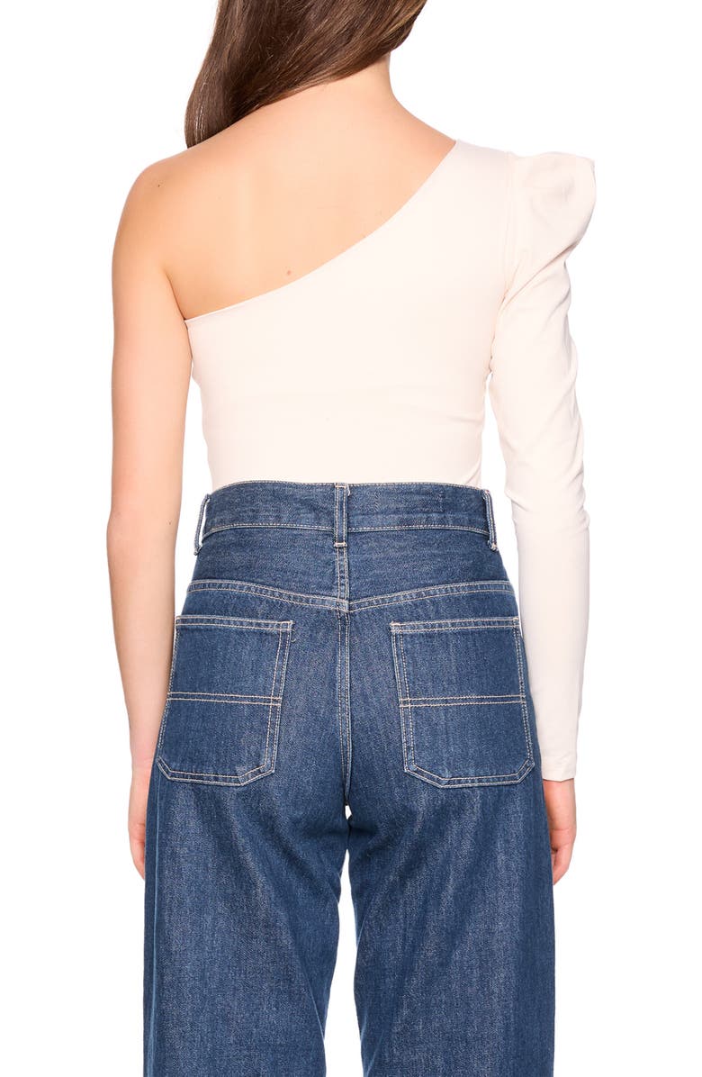 Susana Monaco Pleated One-Shoulder Knit Top, Alternate, color, Blanched Almond