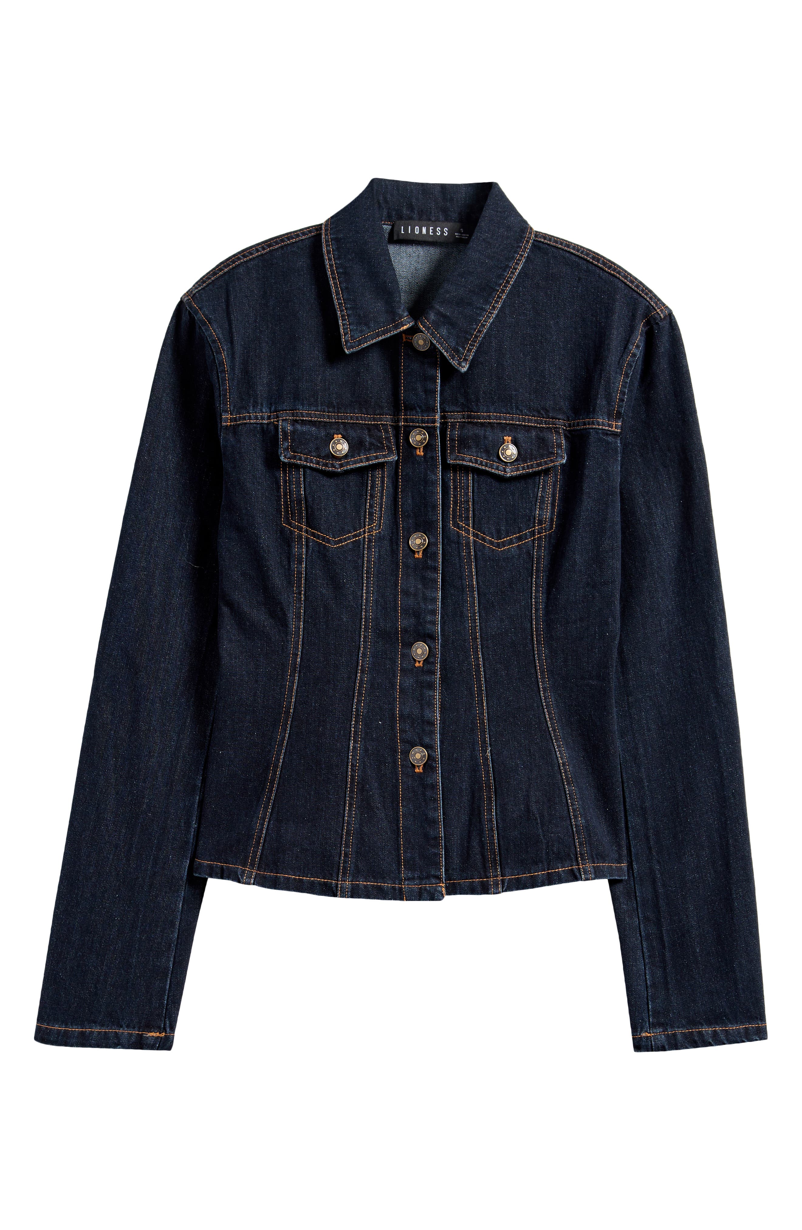 Pctessie Ls Denim Jacket Black Denim