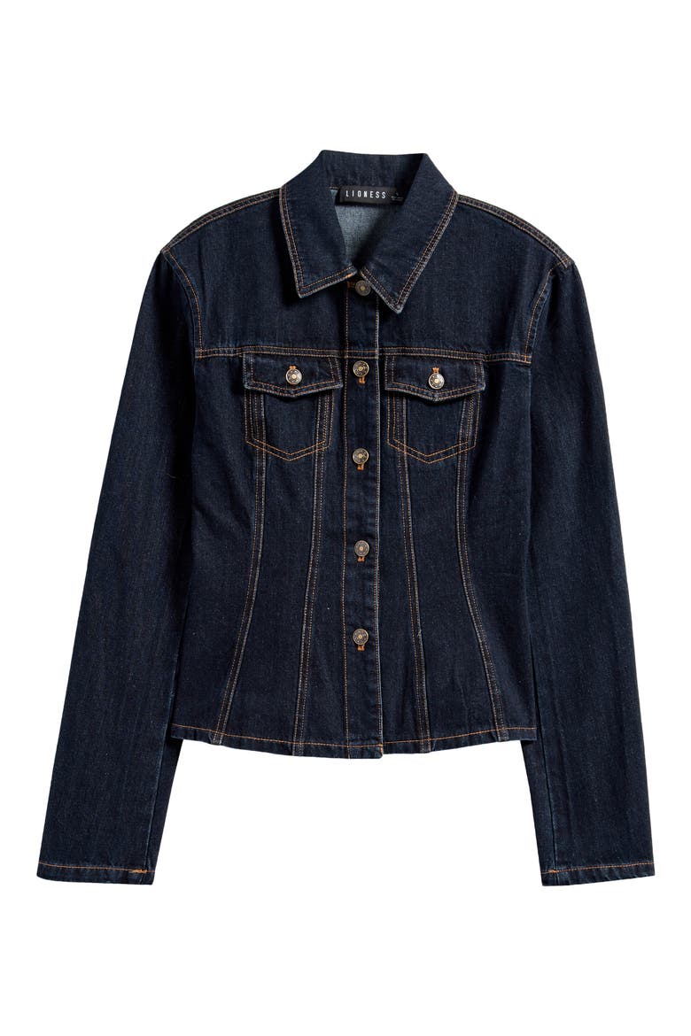 Rider Denim Jacket, Alternate, color, DARK DENIM