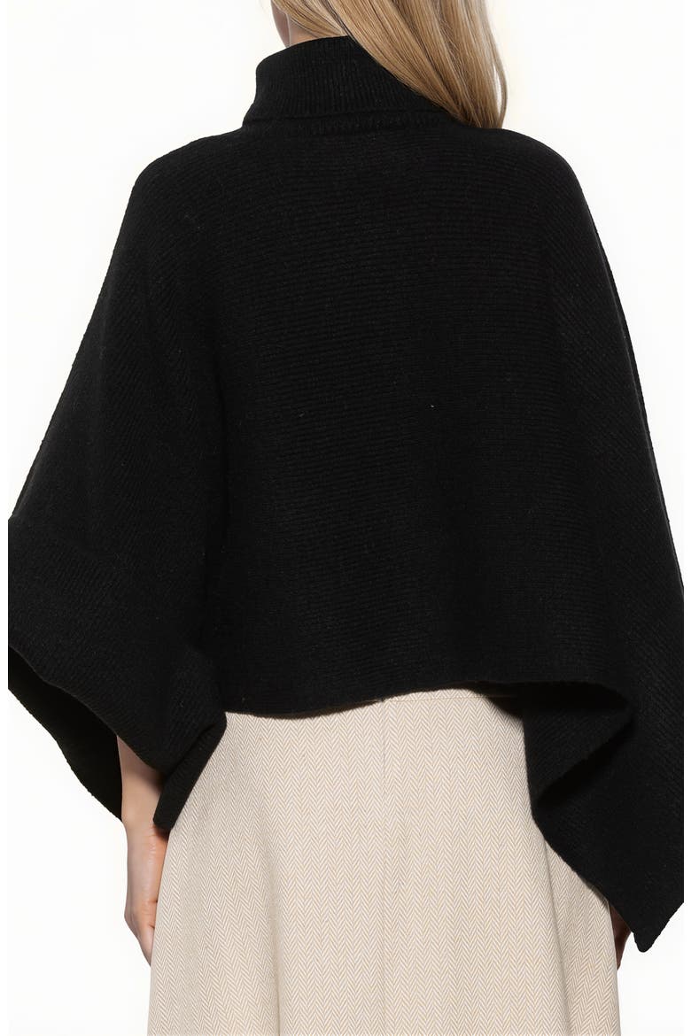 Jon Turtleneck Knit Cape Top, Alternate, color, BLACK