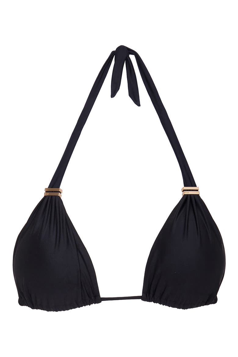 Bia Tube Halter Bikini Top, Alternate, color, BLACK