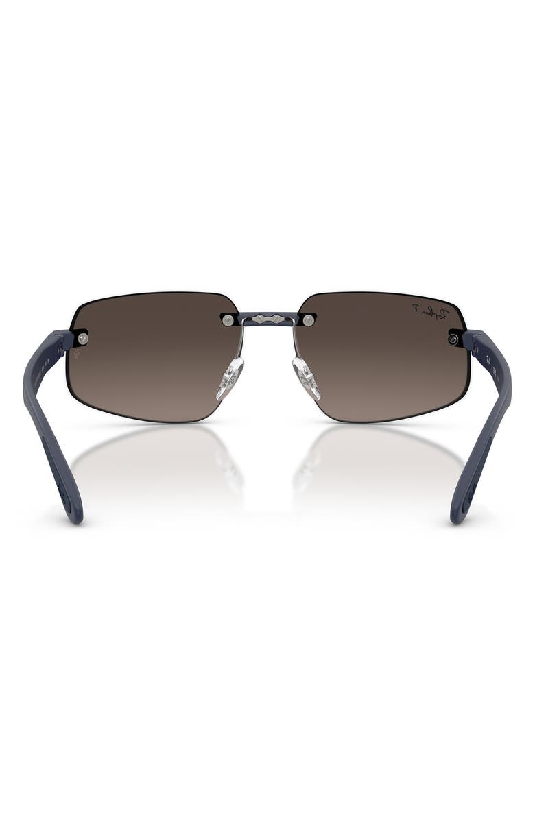 Ray-Ban 60mm Polarized Irregular Sunglasses, Alternate, color, Sand Dark Blue / Grey