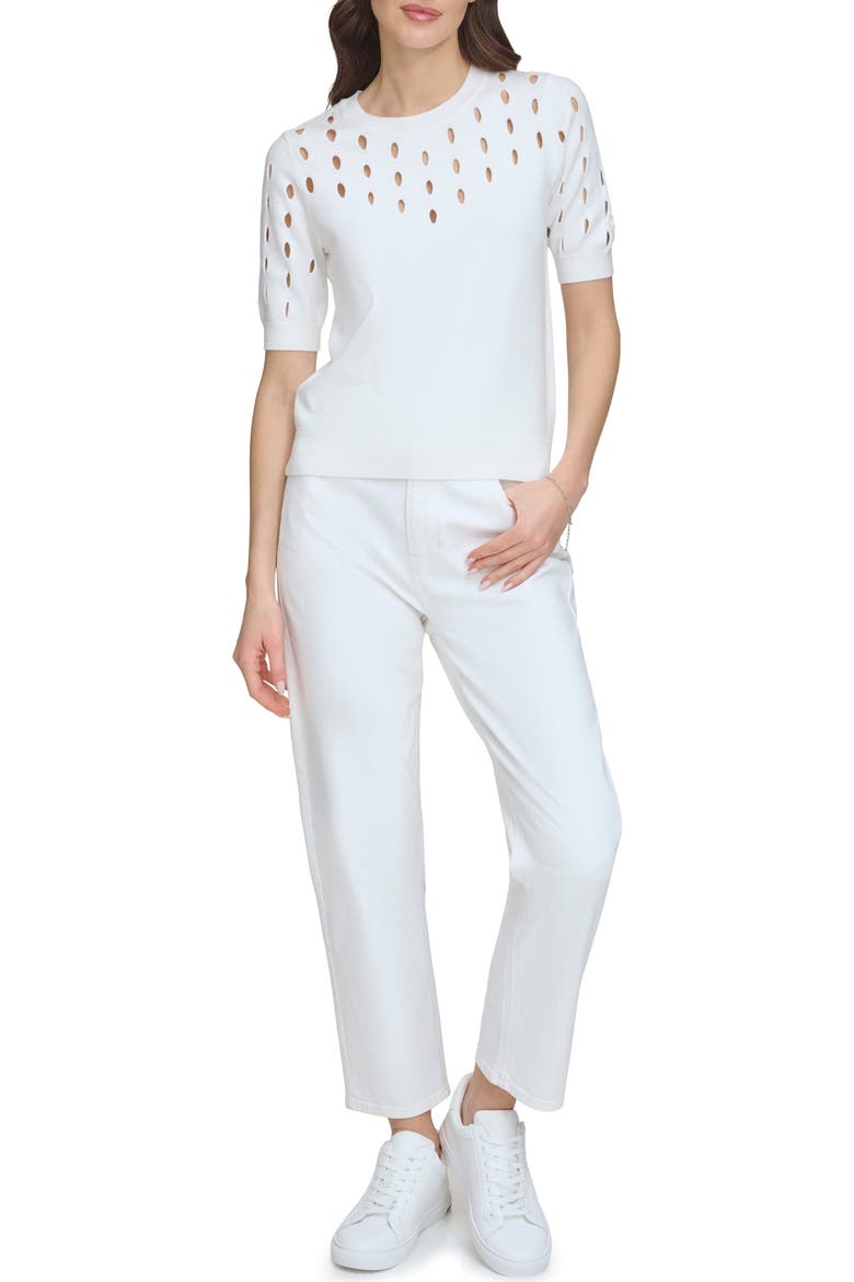 Cutout Detail Sweater, Alternate, color, IVORY