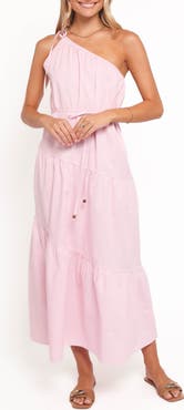 Petal & Pup Hilde One-Shoulder Cotton & Linen Maxi Dress