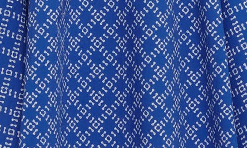 Derek Lam 10 Crosby Arbi Long Sleeve Fit & Flare Shirtdress In Cobalt Multi