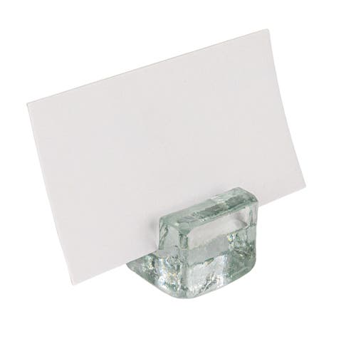 Storied Home Glass Cube Place Card/photo Holders With Paper Cards, Set Of 6 In Transparent