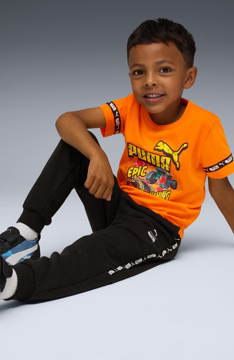 PUMA x Hot Wheels Kids' Cotton Graphic T-Shirt, Alternate, color, Orange Glow