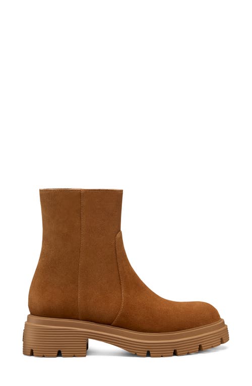 Stuart Weitzman Hudson Lite Zip Bootie In Brown