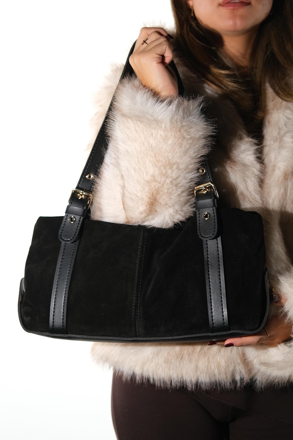 Forever 
Always Shoes NERINA Leather Shoulder Bag, Alternate, color, 