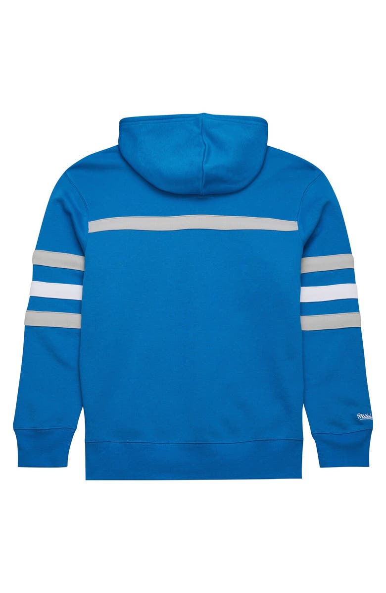 Mitchell & Ness Men's  Blue Detroit Lions Vintage Logo Head Coach Fleece Pullover Hoodie, Alternate, color, 
