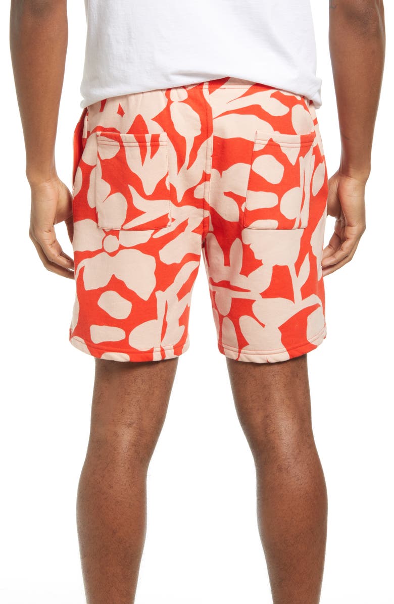 Nordstrom Cristina Martinez Gender Inclusive Fleece Shorts, Alternate, color, Orange Outline Shapes