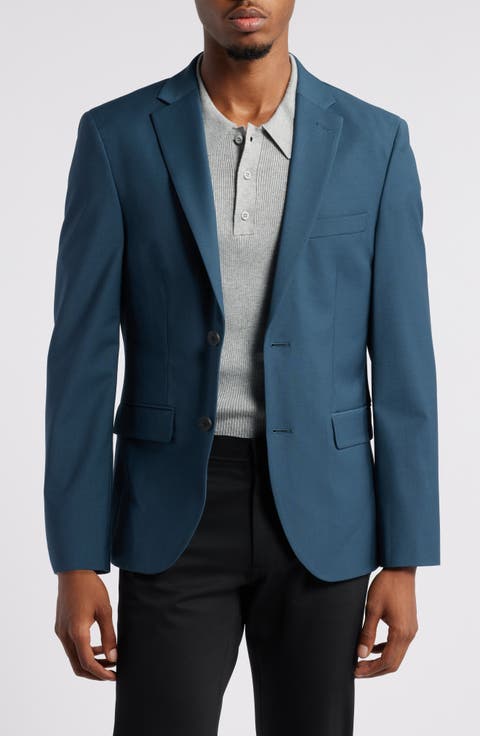 Solid Slim Fit Wool Blend Sport Coat