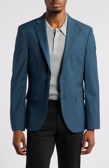 Solid Slim Fit Wool Blend Sport Coat