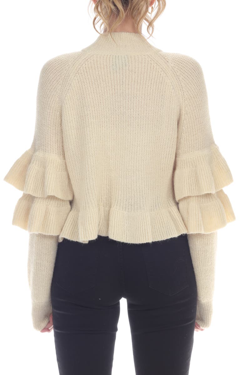 RAIN AND ROSE Ruffle Mock Neck Sweater, Alternate, color, 
