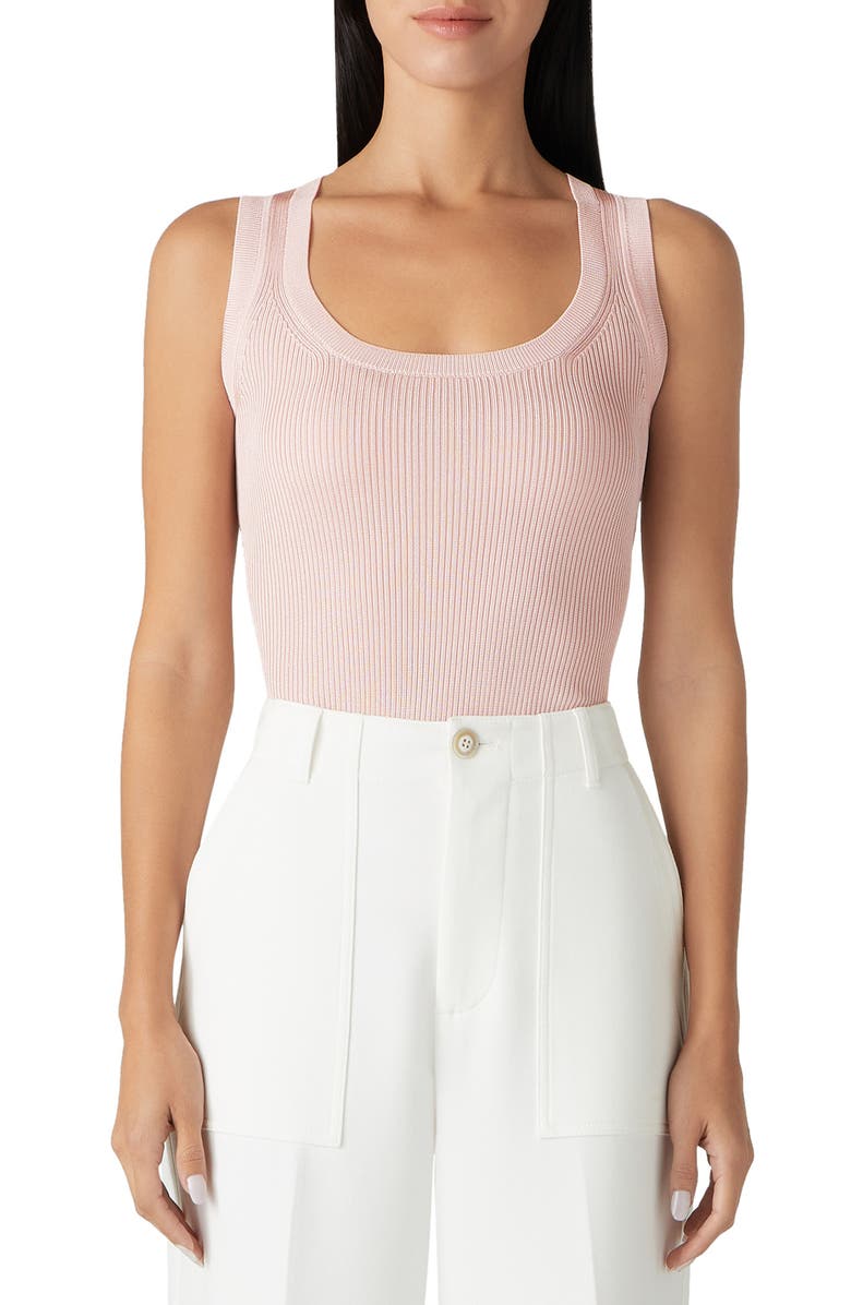 ST. JOHN Silky Rib Knit Tank, Main, color, 