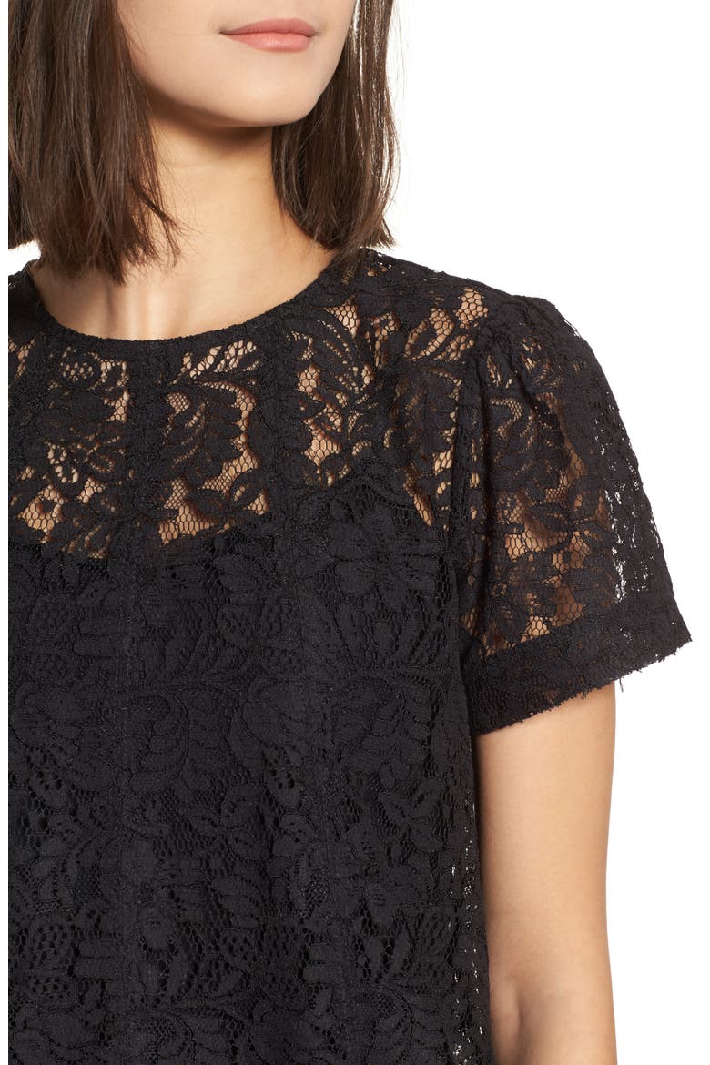 Lace Top, Alternate, color, BLACK