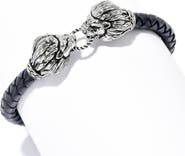 SAMUEL B. Lion Head Leather Bracelet
