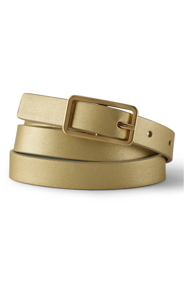 Lands' End Reversible Skinny Belt, Main, color, Light Gold/Silver