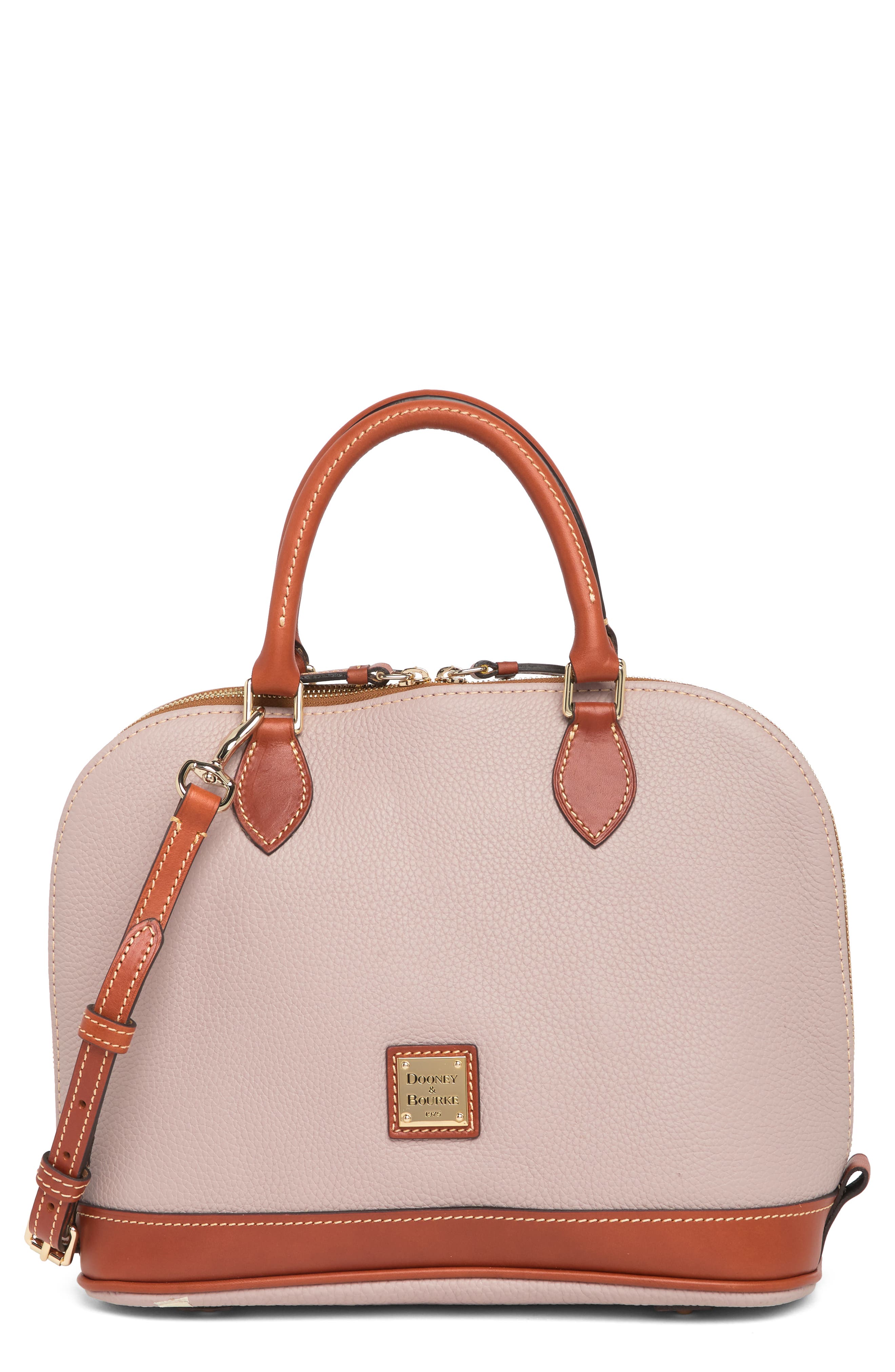 Dooney & Bourke 'Pebble Grain Collection' Water Repellent Leather Zip Satchel, Main, color, 