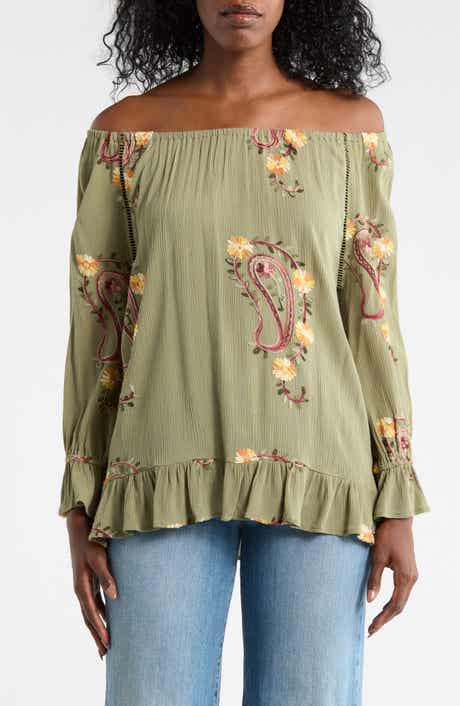 Forgotten Grace Paisley Embroidered Top