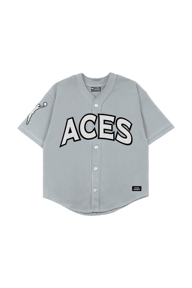 Unisex Playa Society  Gray Las Vegas Aces Baseball Fashion Jersey, Alternate, color, Gray