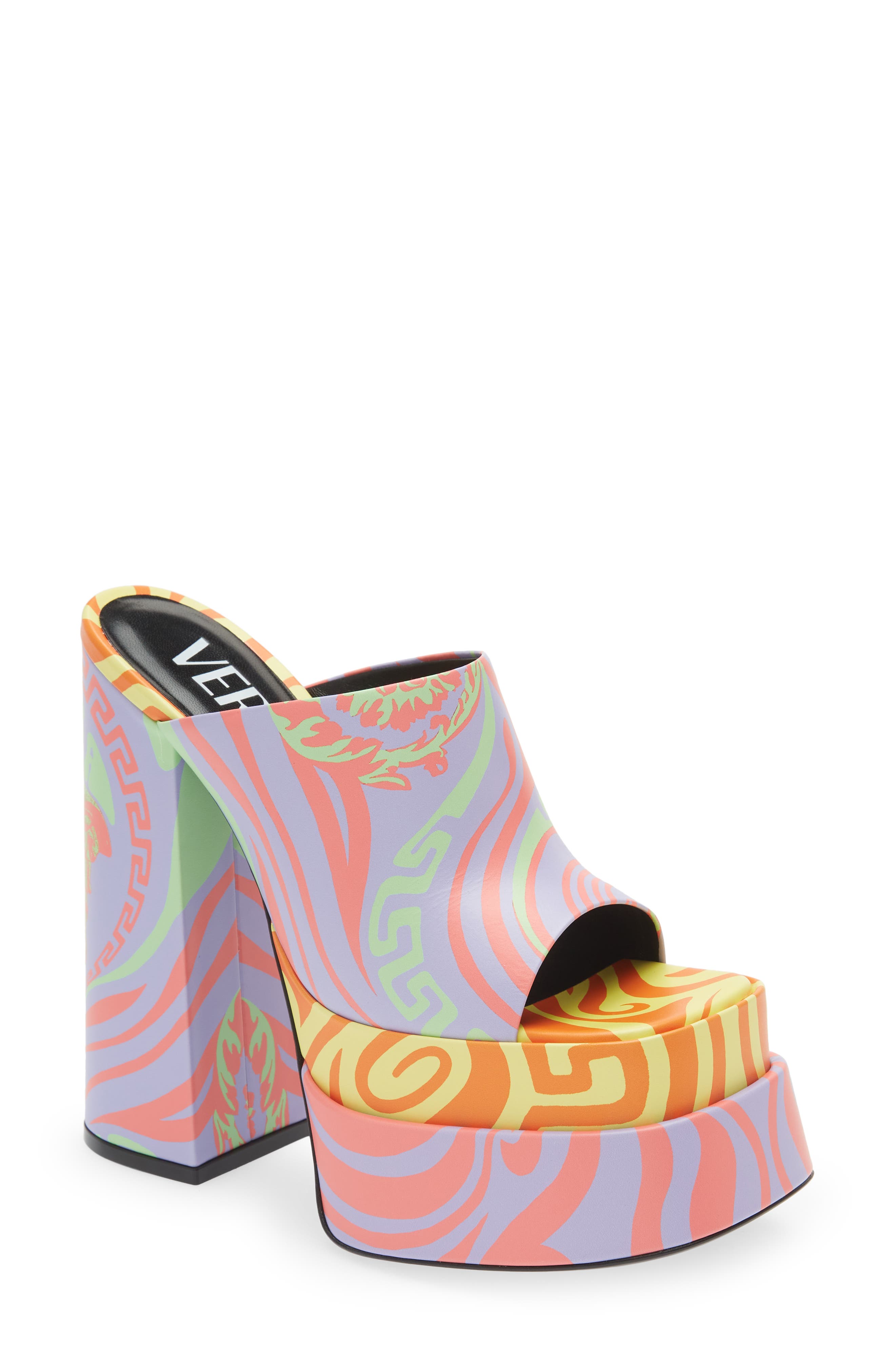 Versace Medusa Music Platform Slide Sandal, Main, color, 