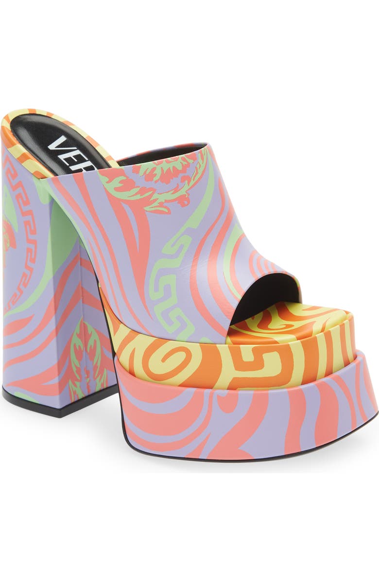 Versace Medusa Music Platform Slide Sandal, Main, color,