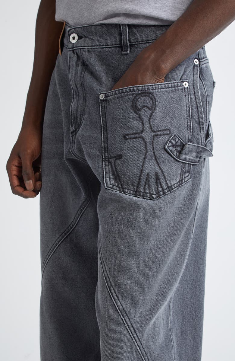 JW Anderson Twisted Workwear Jeans, Alternate, color, Grey 929