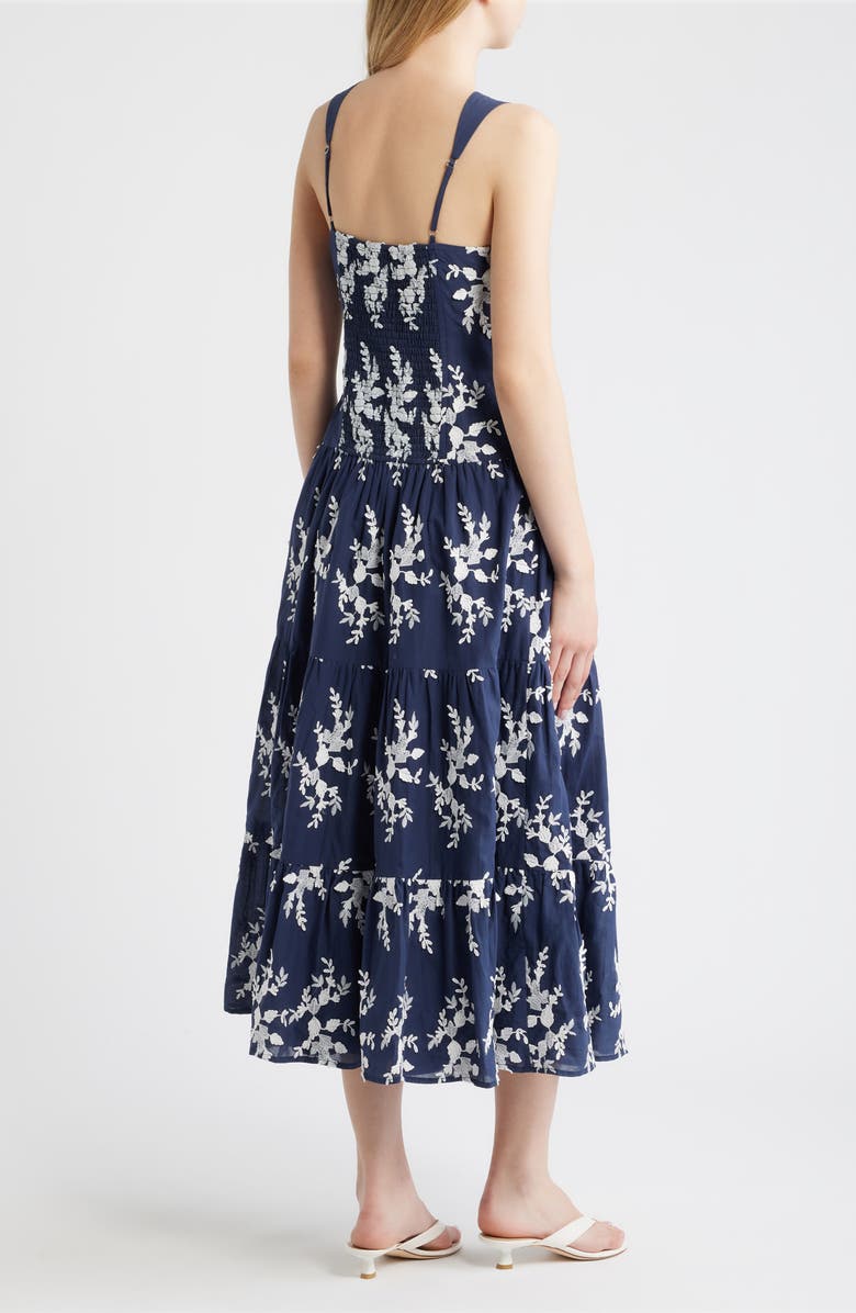 MOON RIVER Embroidered Sleeveless Maxi Dress, Alternate, color, Navy Multi