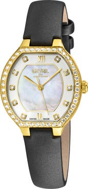 GEVRIL Lugano Swiss Diamond Bracelet Watch, 30mm x 36.2mm