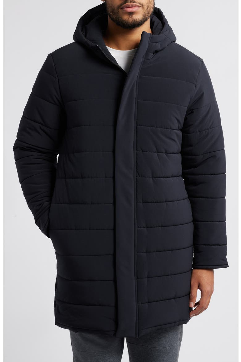 Raid Longline Puffer Jacket, Alternate, color, BLACK