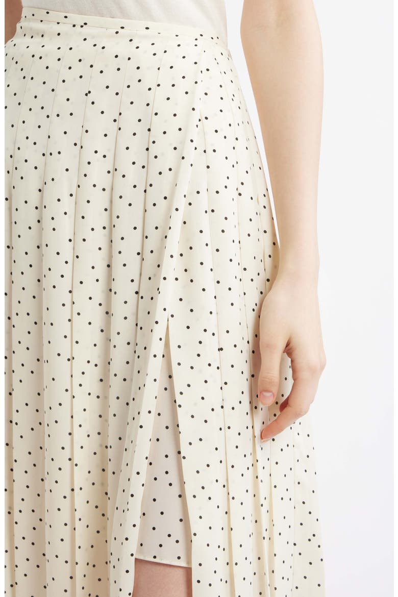 Pleated Dot Print Skirt, Alternate, color, IVORY MULTI - CHK