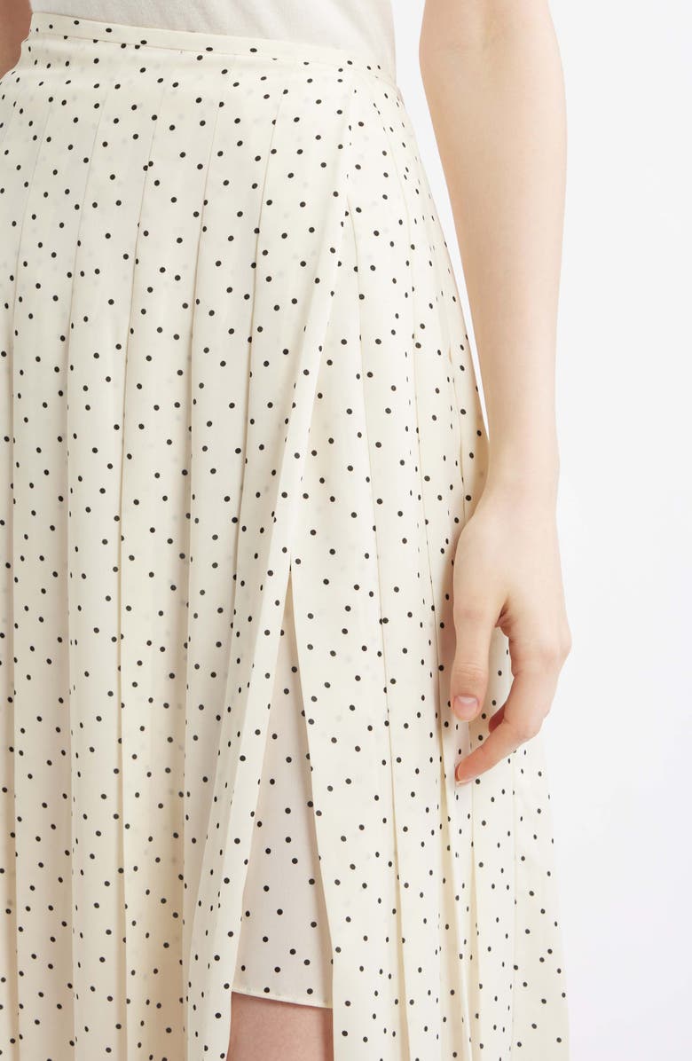 Theory Pleated Dot Print Skirt, Alternate, color, Ivory Multi - Chk