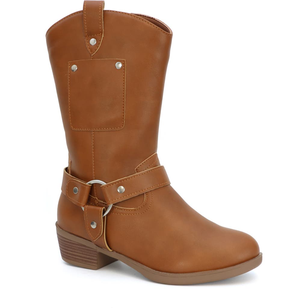 Yoki Kids' Pocket Cowboy Western Boot In Brown