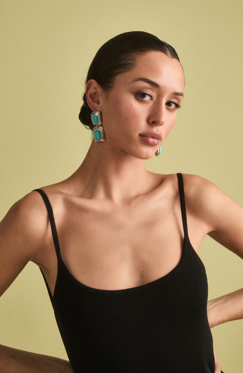 Petit Moments Martina Drop Earrings, Alternate, color, Silver/ Turquoise