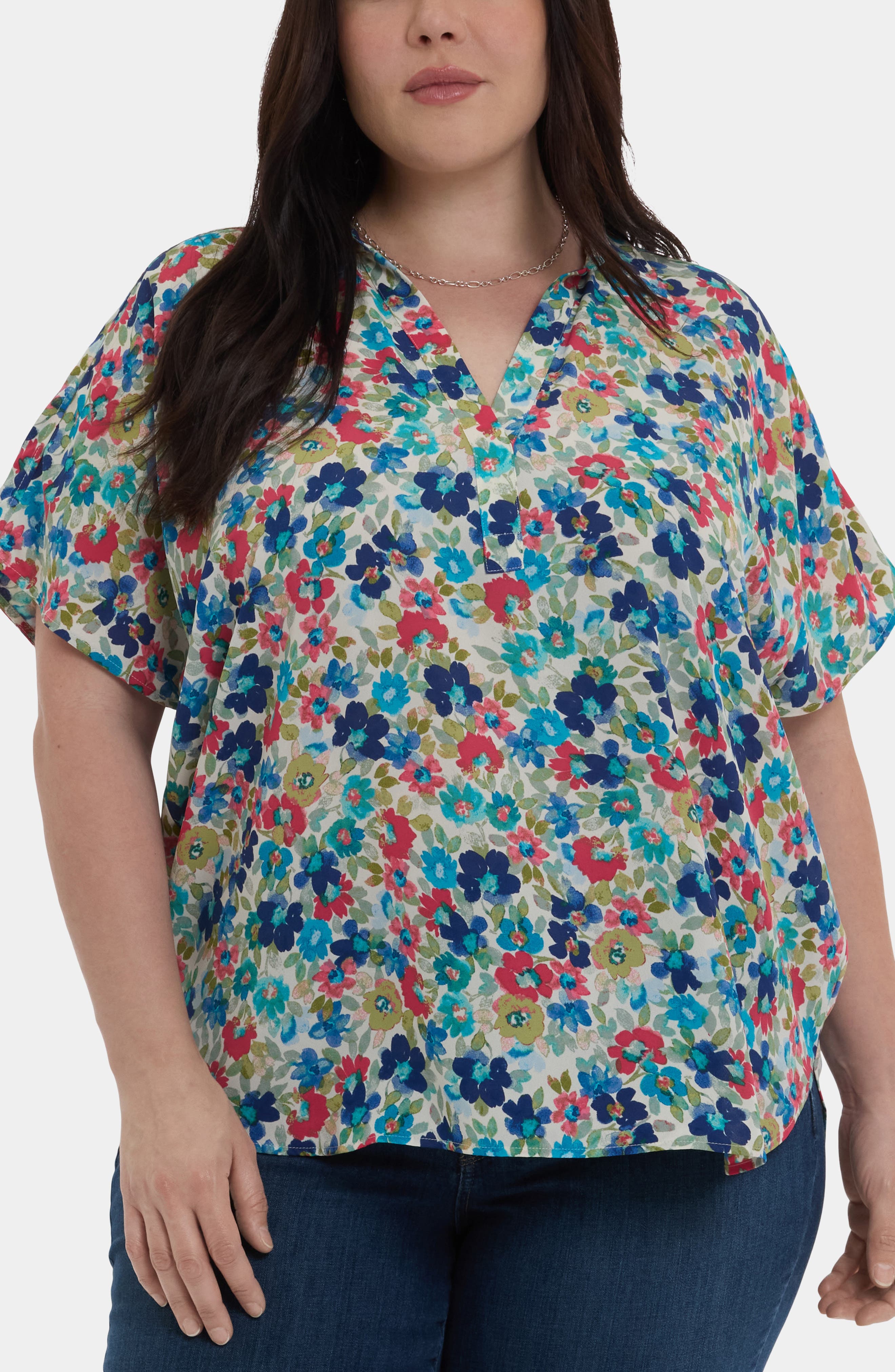 NYDJ Becky Georgette Popover Top