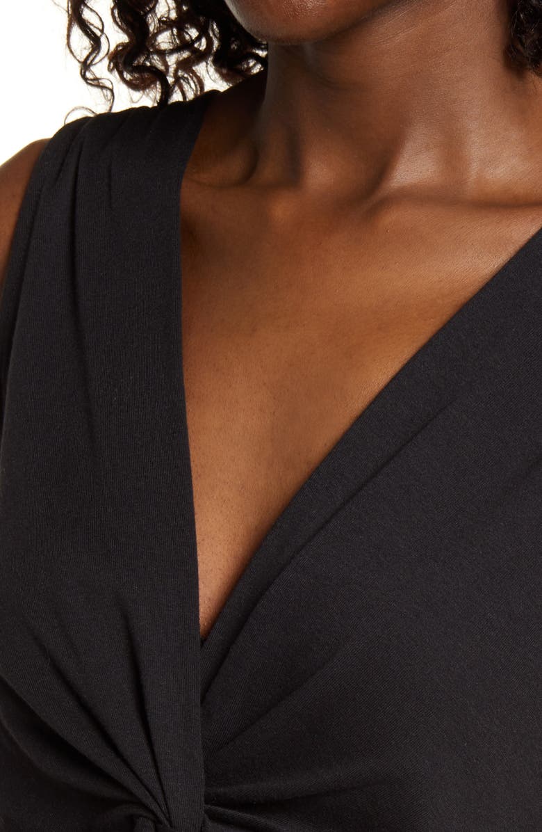 Open Edit Knot Front Organic Cotton Blend Crop Top, Alternate, color, 