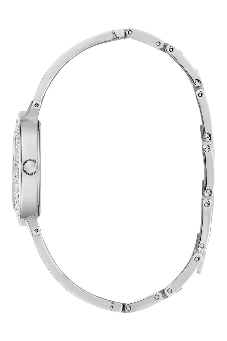Crystal Heart Dial Bracelet Watch, 30mm, Alternate, color, WHITE/ SILVER