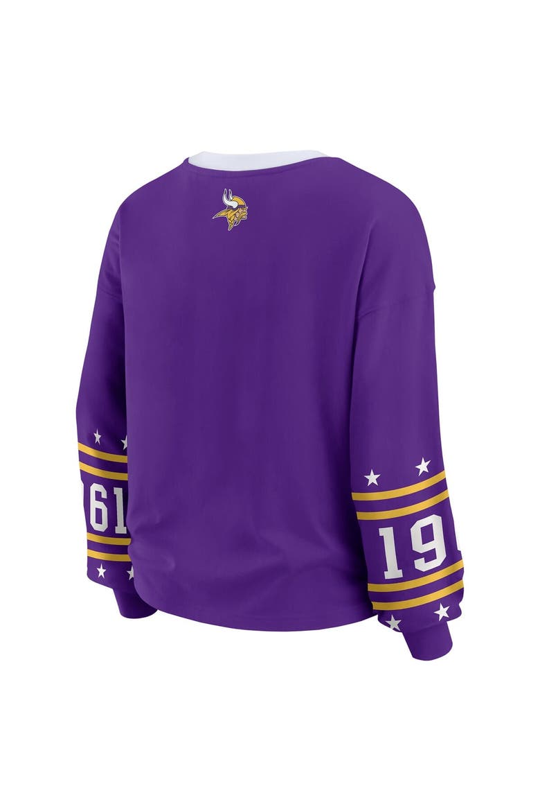 Women's WEAR by Erin Andrews Purple Minnesota Vikings Plus Size Sport Long-Sleeve T-Shirt, Alternate, color, Purple