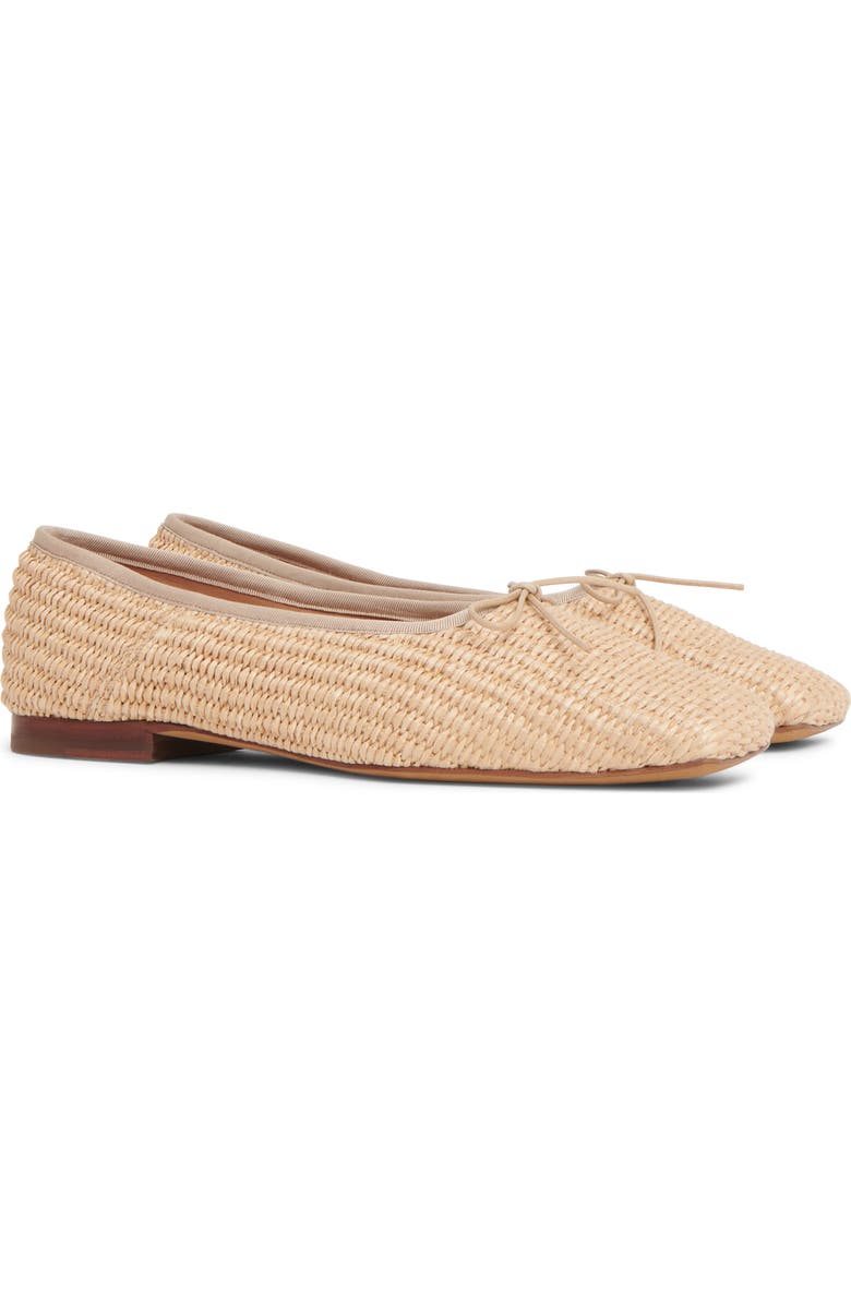 Mansur Gavriel Square Toe Ballet Flat, Main, color, Natural