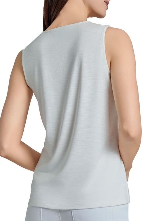 Jones New York Petite Sleeveless Embroidered V-neck Top In Nyc White/natural Stone