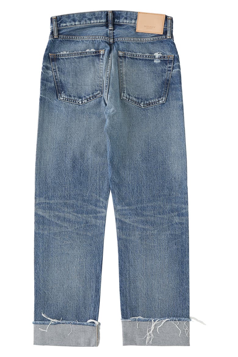 Franconia Cuff Straight Hem Jeans, Alternate, color, BLUE