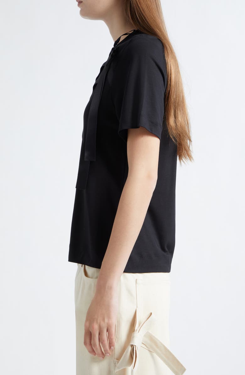 Simone Rocha Bow Sash Easy T-Shirt, Alternate, color, Black