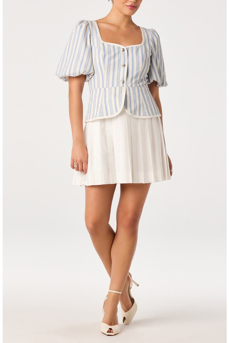 Brigitta Mixed Media Dress, Alternate, color, WHITE BLUE STRIPE