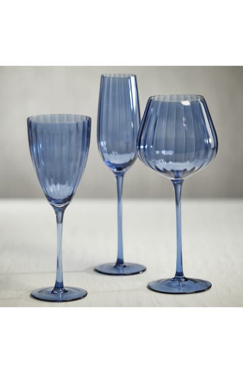 Zodax Malden Set Of 4 White Wine Glasses In Blue