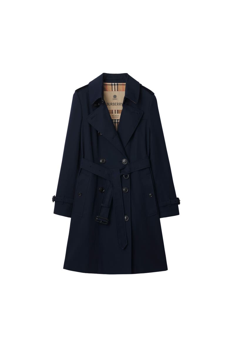 Burberry Mid-length Chelsea Heritage Trench Coat, Alternate, color, Coal Blue
